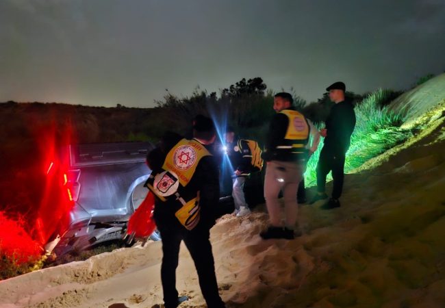 זירת התאונה. צילום: מד״א הצלה דרום
