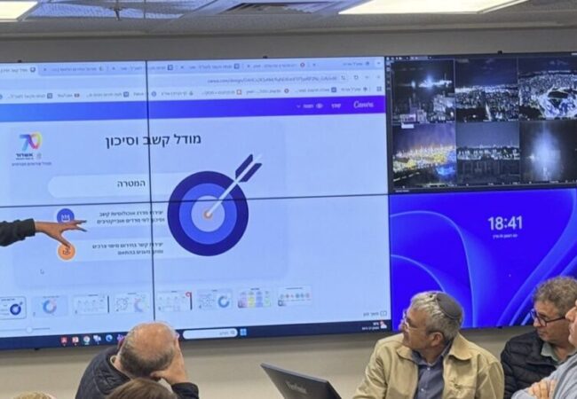 עומר אונגר מציג בפני הביטחון העירוני את המודל הייחודי הארצי