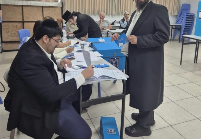 חבר המועצה יהושע טננהויז מצביע בבחירות