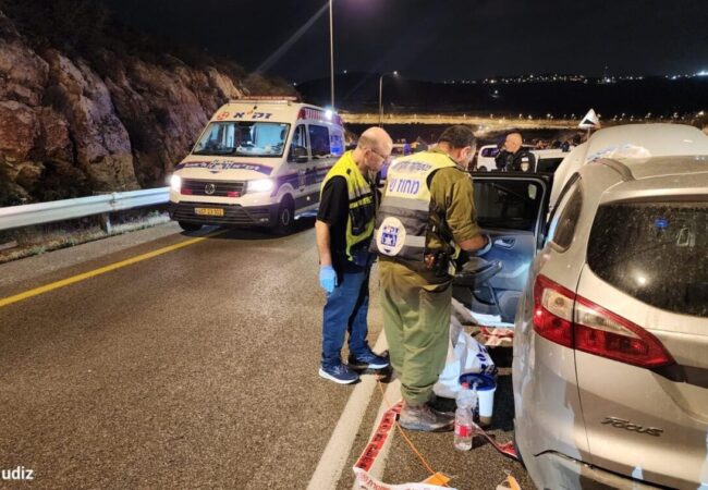 זירת הפיגוע הרצחני. צילום: זק״א