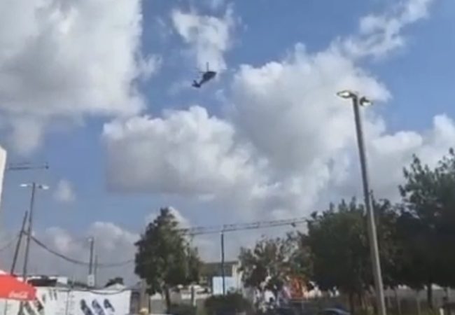 המסוק בנחיתה בביה״ח אסותא באשדוד