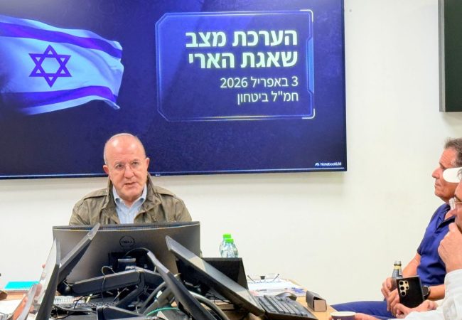 ראש העיר ד״ר יחיאל לסרי בדיון הערכת מצב ביטחונית