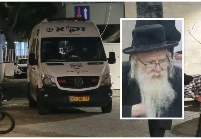 ר׳ רזיאל שטיינמץ ז״ל על רקע מתנדבי זק״א בזירה באשדוד