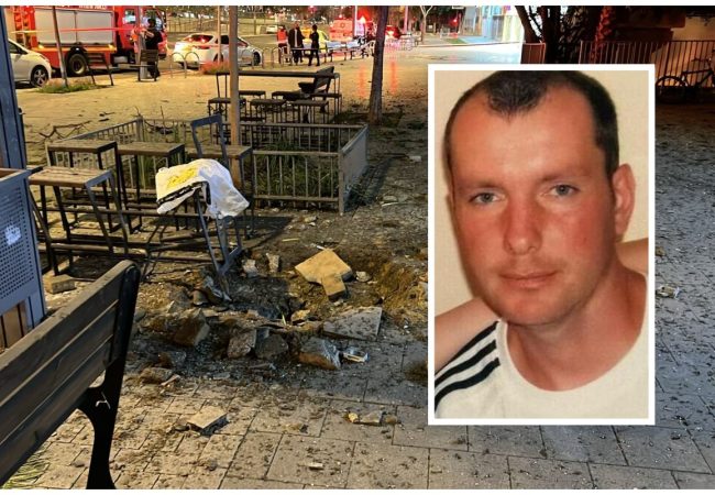 הנרצח על רקע המקום בו ספג את הפגיעה הישירה בתל אביב. צילום: מד״א