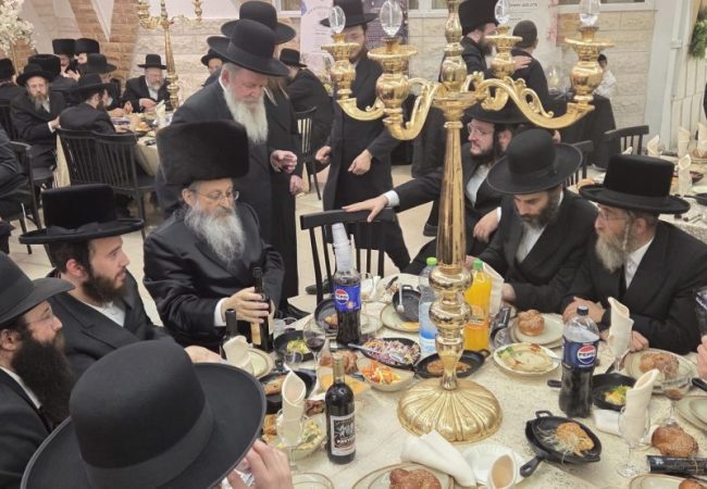 בכירי אגודת ישראל בחתונת בת סגרע״ה יחיאל וינגרטן