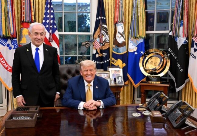 נתניהו וטראמפ הלילה בבית הלבן. צילום: אבי אוחיון לע״מ